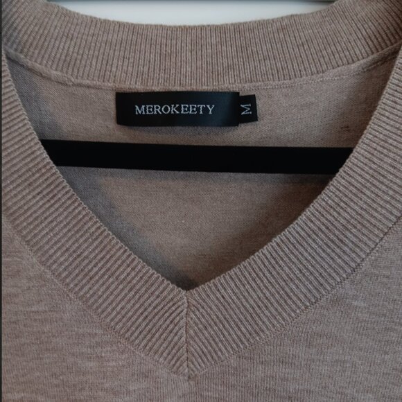 MEROKEETY Women's 2025 Fall Long Sleeve Sweater V Neck, NWOT - Picture 8 of 8